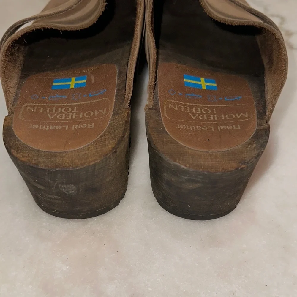 Brown Slip-On Loafers with Contoured Footbed Size38 Real Leather Made‎ in Sweden